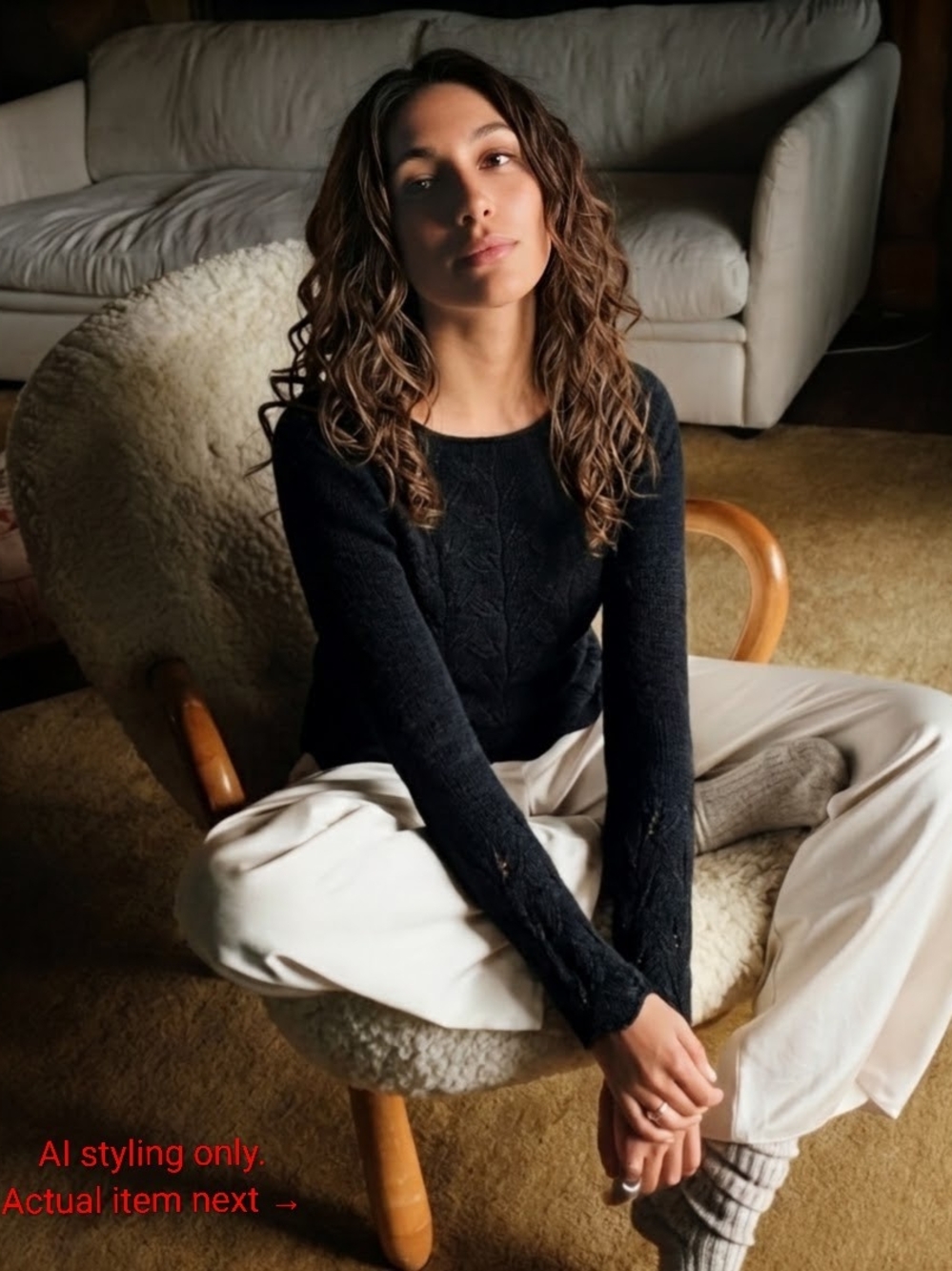 Charcoal Grey Textured Knit Sweater